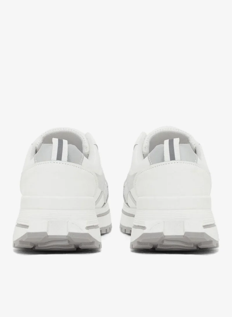 Styli  Round Toe Lace-Up Chunky Sneakers with Back Pull Tab for Women | Best Price UAE