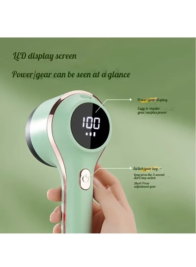 Arabest Fabric Shaver and Lint Remover, Electric Lint Remover, USB Rechargeable Model Sweater Defuzzer, 3 Speed Sweater Defuzzer with LED Display Screen for Clothes, Furniture (Green)  - Image 5