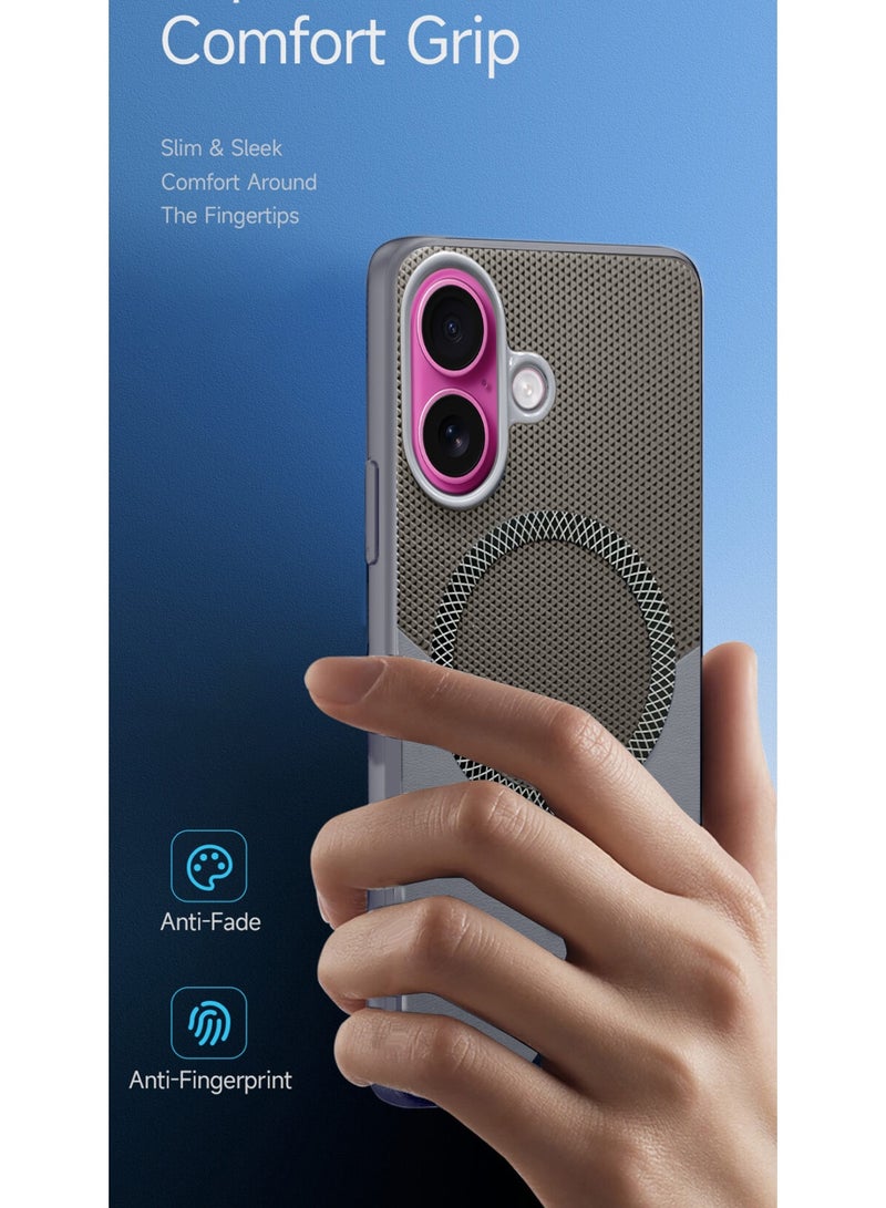 Wtech Apple iPhone 17 5G 2025 Luxury Leather Spliced with Durable Protection Magsafe Phone Case Cover (MCMPMN) - Titanium/Grey - Image 2