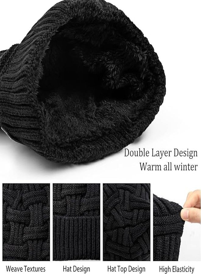 Harcos Beanie Hat for Men and Women Winter Warm Hats Knit Slouchy Thick Skull Cap Winter Cap for Women Woolen Winter Cap for Men Winter Wear Woolen Cap Thermal Cap Winter Wear Beanies Cap Black - Image 2