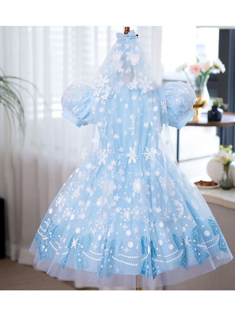 wenhuaren Elsa Princess Frozen Dress Blue  - Image 3