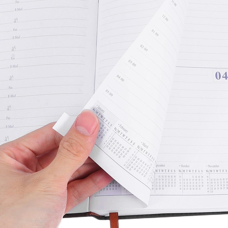 2026 مخطط يومي دفتر ملاحظات 365 صفحة بورق سميك لمنع تسرب الحبر منظم جدول سفر مكتب أكاديمي محمول مجلة - Image 4