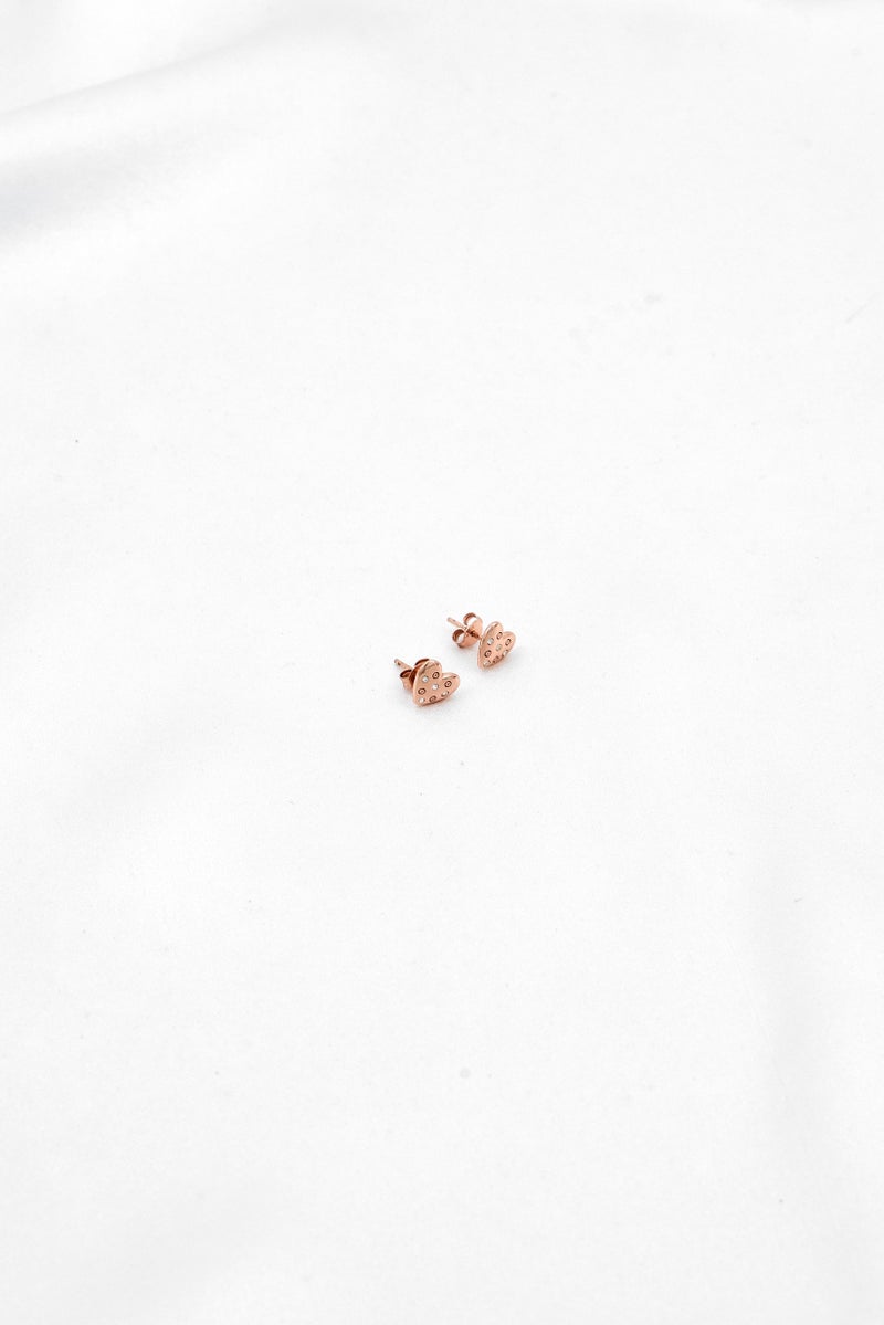 OLIVIA BURTON Women Gold Heart Stud Earrings Rose Gold  - Image 1