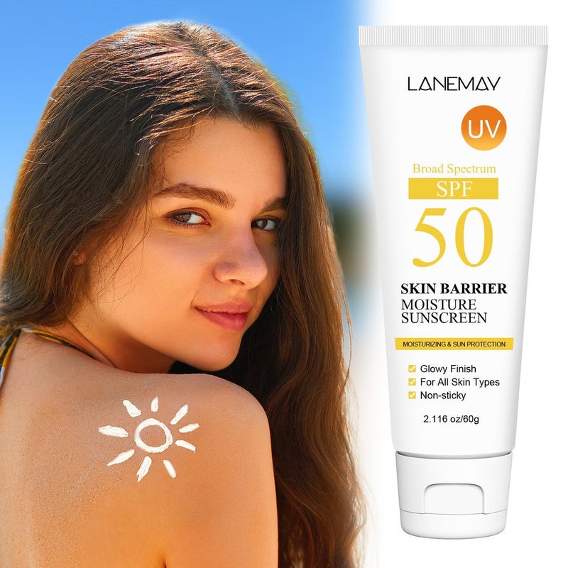 LANEMAY Skin Barrier Moisturizing Protective Cream SPF50, 60g, All-Spectrum  Nourishment - Image 1