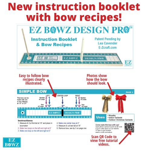 E-Z Bowz Design Pro Bow Maker - Easy Ribbon Bowmaker Gift Large Bow Maker - Perfect for Christmas Decor Wreaths and Hair Bows - Image 4
