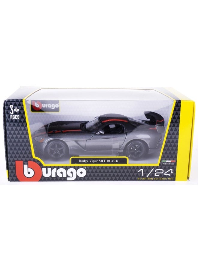Bburago Dodge Viper Srt 10 Acr Die-Cast Car (1:24, Grey/Red) - Image 1