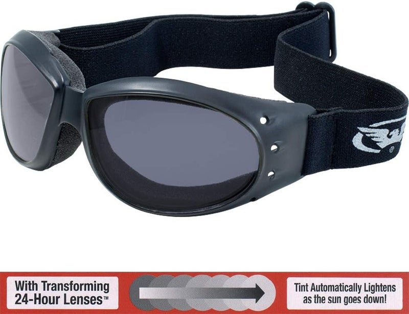 Global Vision Eliminator Motorcycle Goggles - Black Frame with Clear-Smoke Lens - Image 2