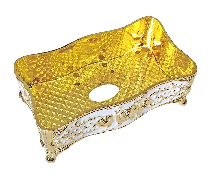 acdiac Bling Rhinestone Tissue Box HolderLuxurious European Style Rose Tissue Box Cover for edroomOfficeBathroomHomeTravelRestaurantGoldWhite - Image 4