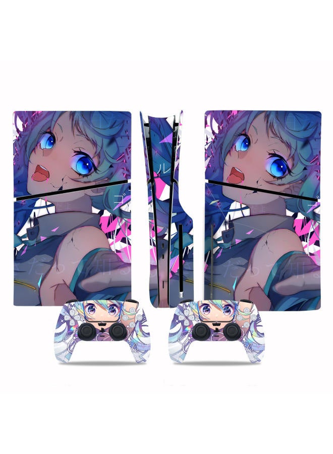 PS5slim CD-ROM Edition Sticker Slim Digital Edition Sticker Cute Initial Tone Cartoon Sticker Scrub No Glue-Color:Slate Gray P5SDisc-0386 - Image 4