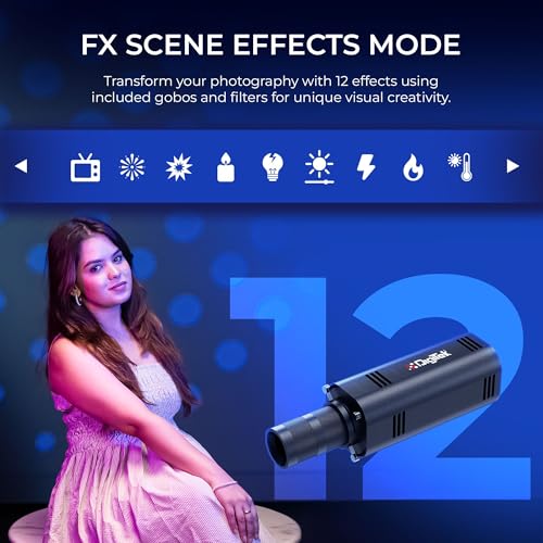 Digitek (DS 30 WTP) 30W Optical Snoot Zoom GOBO Projector, 12 Special Effects, 3900 Lumen, 3000mAh Battery, Dual Temp 2700K-6500K, 15 GOBOs and 5 Color Films, CRI ≥96, for Photo & Videography - Image 5