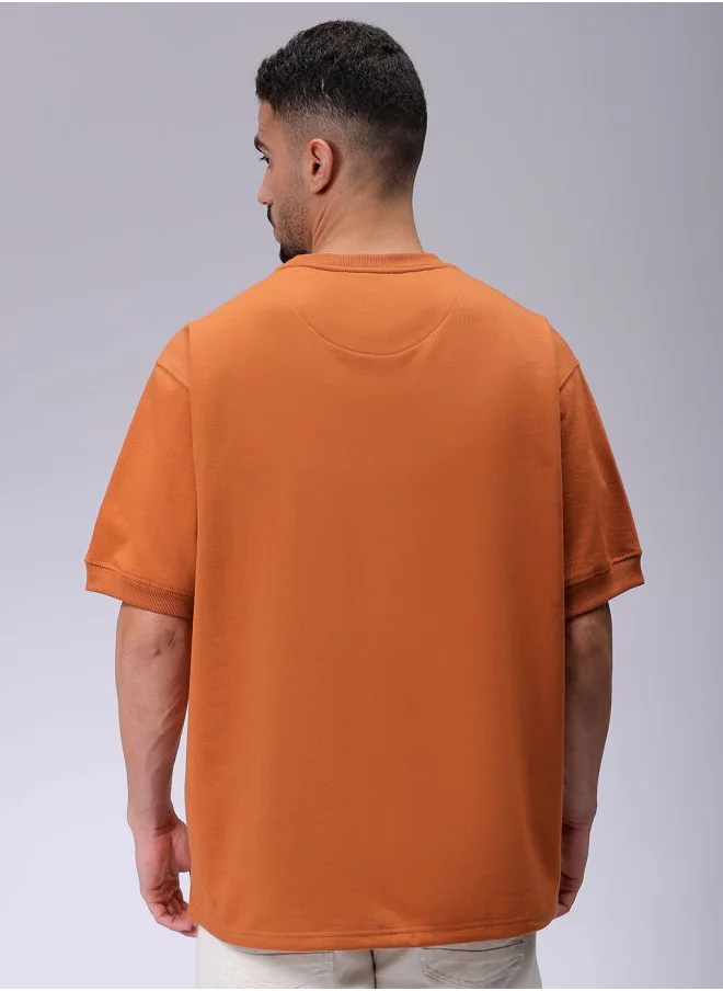 شركة المرآب الهندية Men Oversized Solid Crew Neck Overhead Sweatshirt