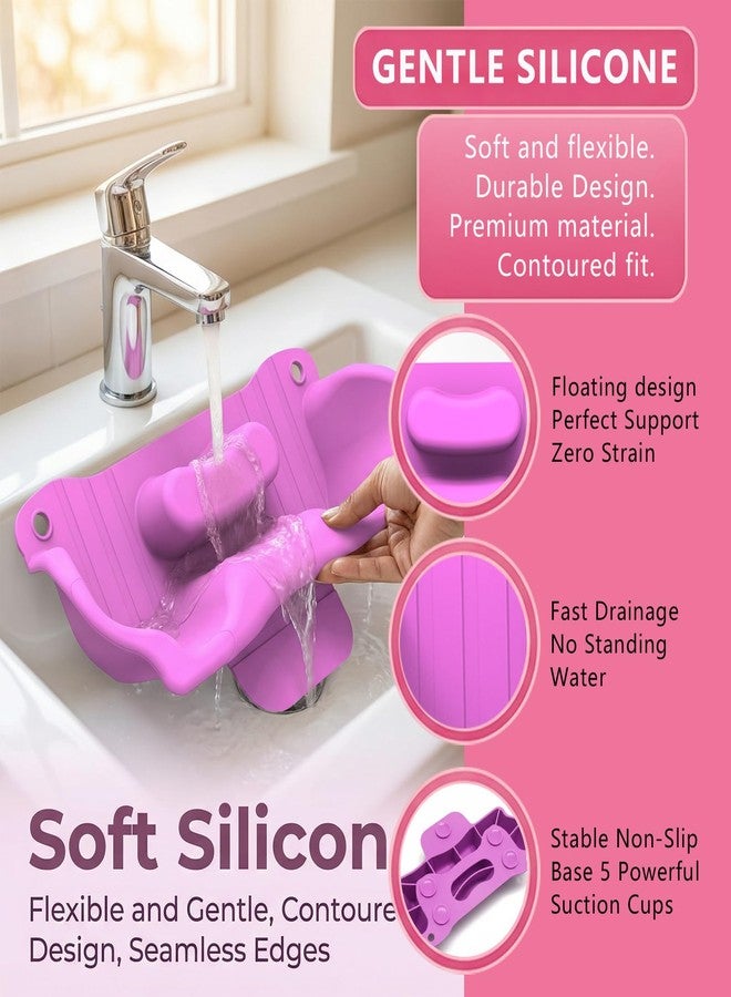Cinlitek Portable Shampoo Bowl，Soft Silicone Hair Washing Basin with Neck-Floating Support for Kids, Elderly, Pregnant Women & Mobility Impaired, Ideal for Home Bathroom, Salon & Care Facilities - Image 2