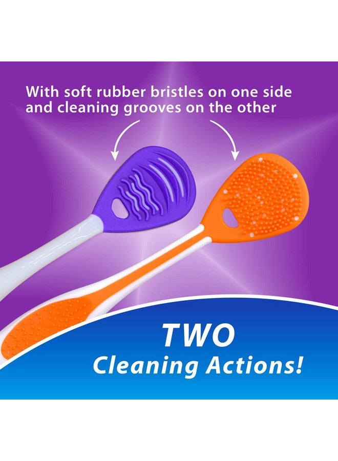 BrightWorks Tongue Cleaner (3-Pack) with Gentle Cheek Scraper. Two-Sided Head with Dual Action Cleaning for Fresh Breath. - Image 5