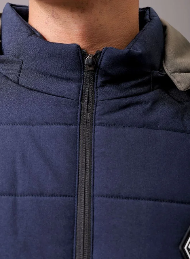 The Indian Garage Co Men Slim Fit Graphic Puffer Jackets