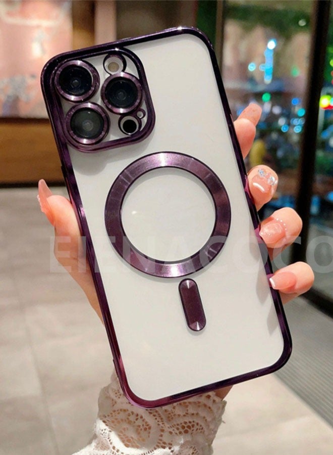 حافظة iPhone 14 Pro Max MagSafe مع واقي عدسة الكاميرا، حافظة مغناطيسية شفافة للحماية الكاملة متوافقة مع حافظة MagSafe المضادة للخدش - Image 3