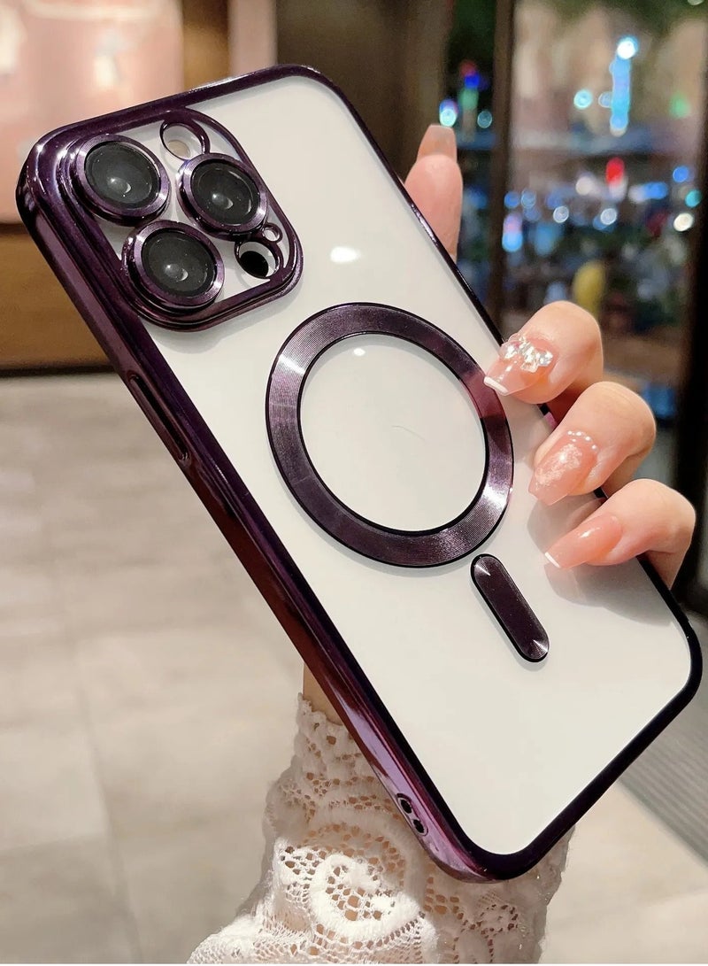 حافظة iPhone 14 Pro Max MagSafe مع واقي عدسة الكاميرا، حافظة مغناطيسية شفافة للحماية الكاملة متوافقة مع حافظة MagSafe المضادة للخدش - Image 1