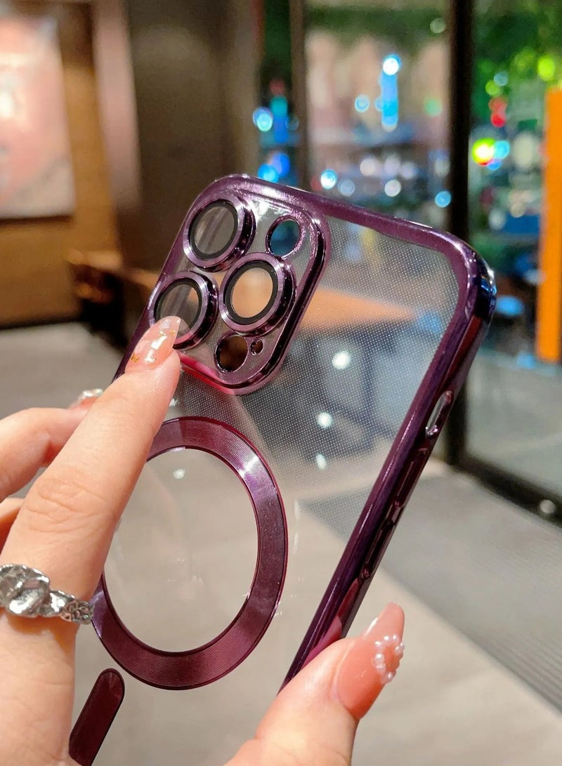 حافظة iPhone 14 Pro Max MagSafe مع واقي عدسة الكاميرا، حافظة مغناطيسية شفافة للحماية الكاملة متوافقة مع حافظة MagSafe المضادة للخدش - Image 4
