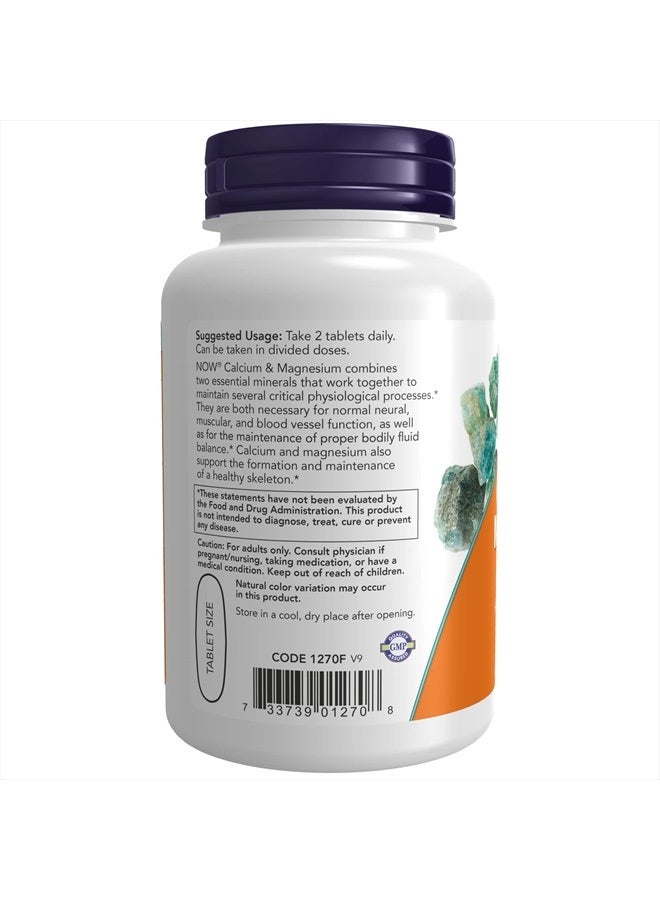 now مكملات، الكالسيوم والمغنيسيوم بنسبة 2:1، قوة عالية، يدعم صحة العظام*، 100 قرص - Image 3