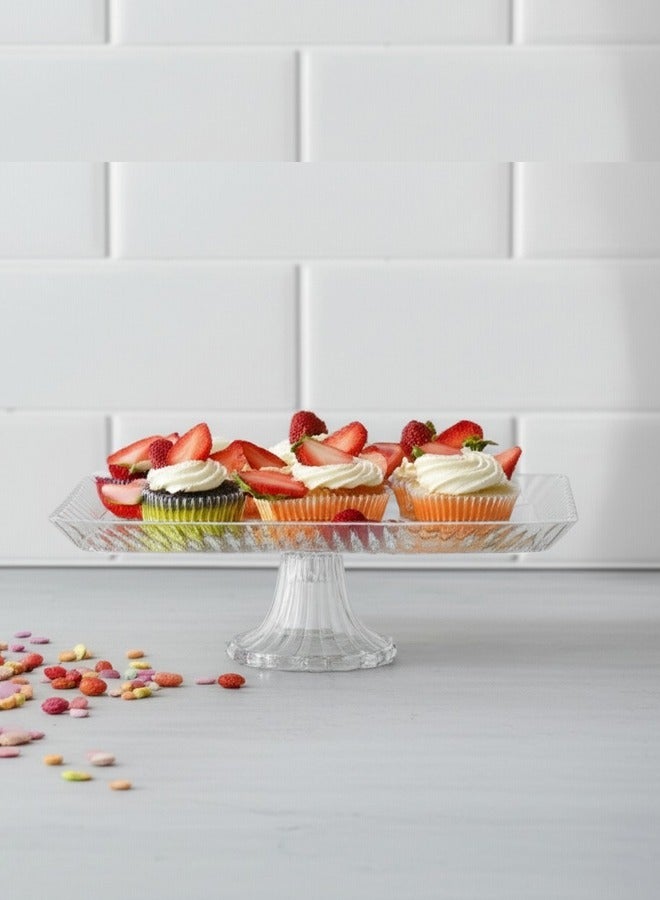 جوزيل طبق زجاجي فاخر مع قاعدة بشكل مستطيل 33×17×13 سم - Image 2