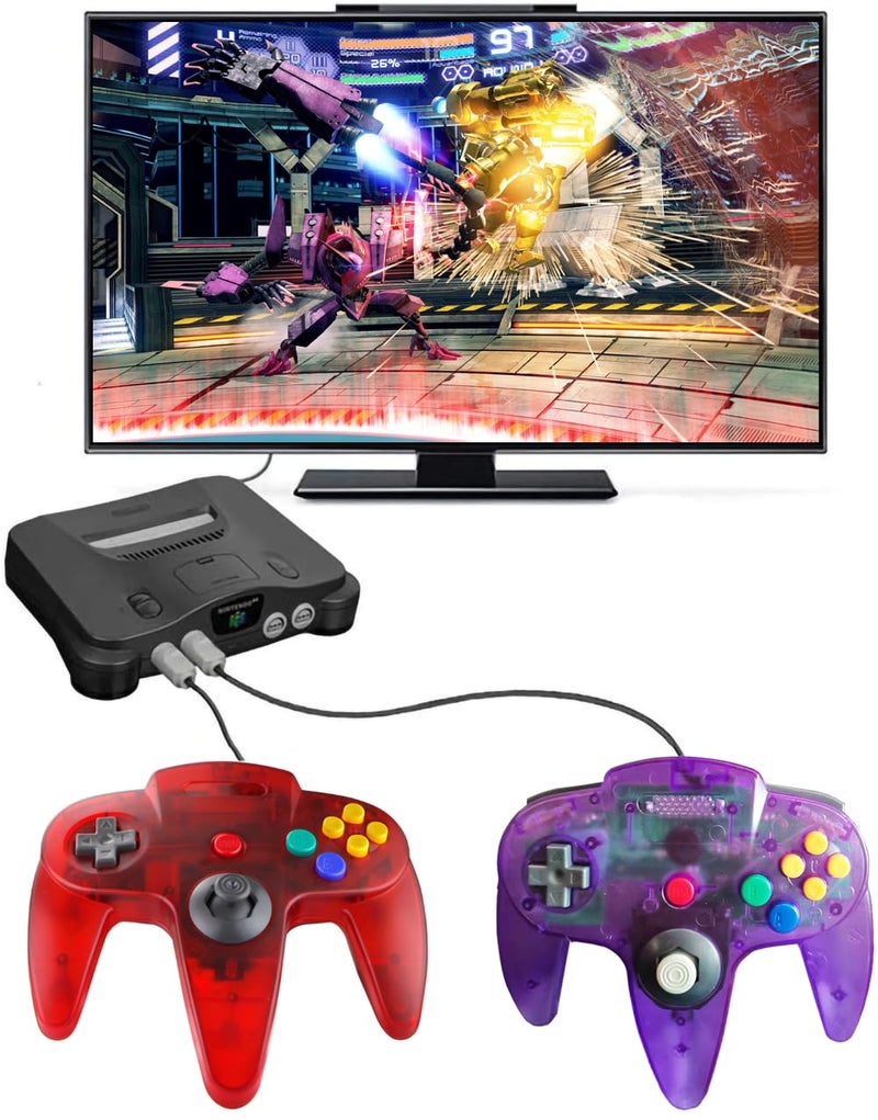 ZeroStory Classic N64 Controller, Wired N64 Controller Upgraded Joystick for N64 Video Game Console (Transparent Red and Transparent Purple) - Image 5