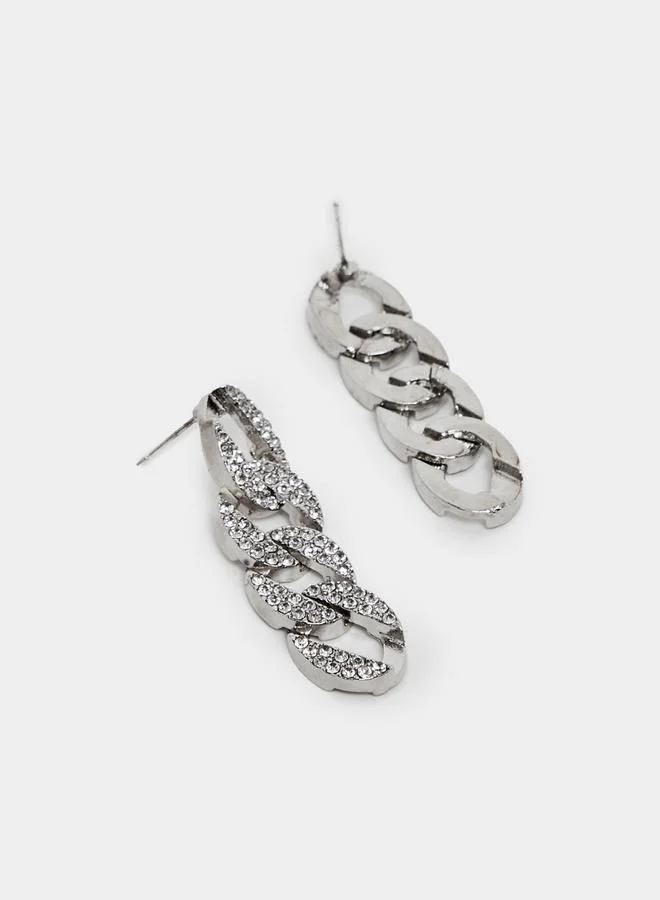 Styli Feather Look Textured Oversized Earrings