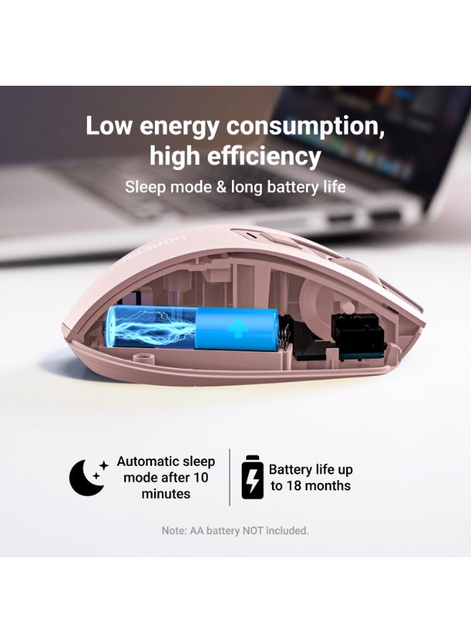 Ugreen Wireless Mouse Ergonomic Mice 2.4G USB Noiseless Portable Mouse for Laptop Tablet 5 DPI Adjustable Ultrafast Scrolling for PC HP Lenovo MacBook ASUS Dell USB pink - Image 5