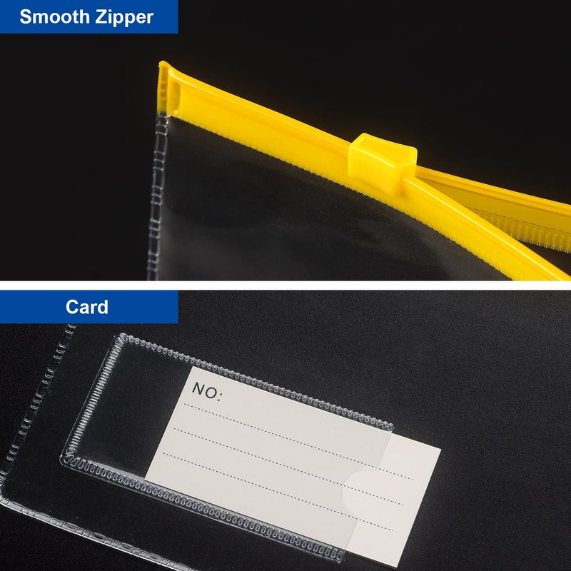 Tamaki 10 Pack Zipper Plastic Envelopes, Small Plastic Envelopes, A6 Size for Pencil Case Bulk, Bill Bag, 10 Color (9x4.7 Inch) - Image 4