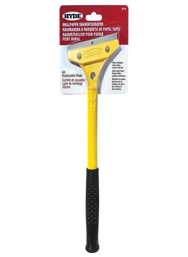 HYDE 33110 أداة حفظ/مكشطة ورق جدران متعددة الاستخدامات، شفرة إزاحة 4 بوصات، مقبض إسفنجي
