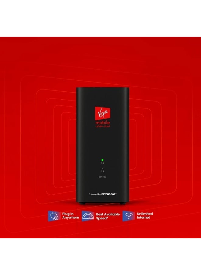 VIRGIN Vnet 5G CPE Router - WiFi 6 Up to 3000Mbps - Connects Up to 128 Devices -High Gain Antenna-Unlocked Supports All Networks (STC, Mobily, Zain, Virgin) - Black. - Image 2