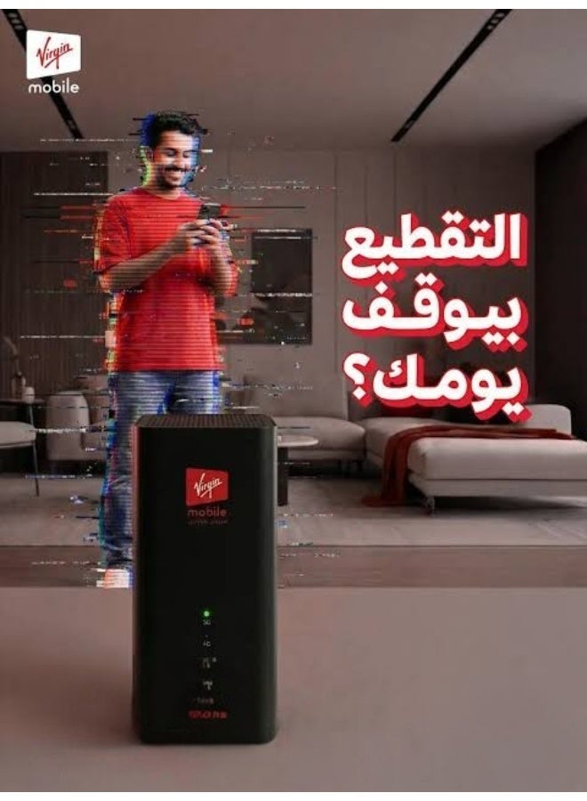 VIRGIN Vnet 5G CPE Router - WiFi 6 Up to 3000Mbps - Connects Up to 128 Devices -High Gain Antenna-Unlocked Supports All Networks (STC, Mobily, Zain, Virgin) - Black. - Image 5