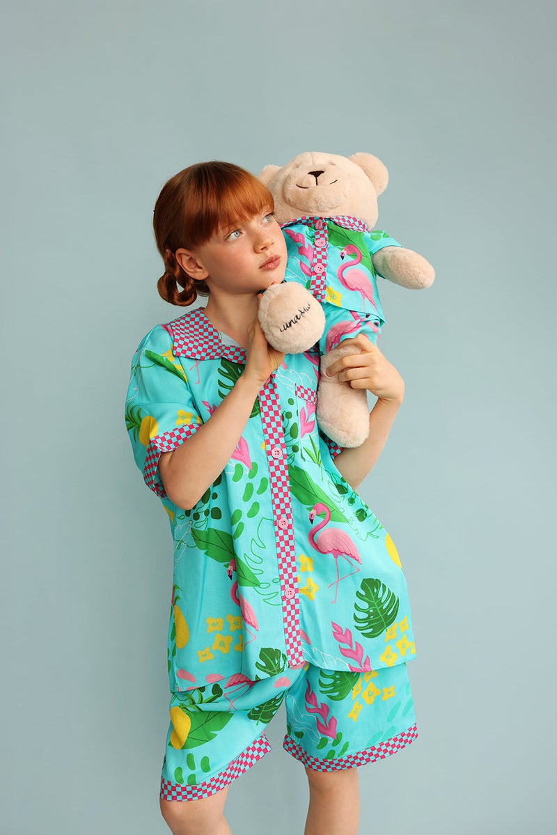 Luna Mia 'Felicia' Pyjama Set With Matching Teddy Bear - Image 4