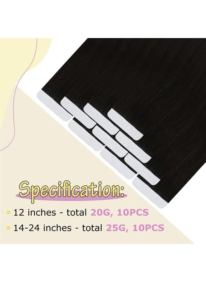 Ve Sunny Tape in Extensions Real Human Hair Black Ombre VeSunny Tape in Human Hair Extensions Black Ombre Dark Brown with Ash Brown Tape on Real Hair Extensions Ombre 25g 10pcs 18inch  - Image 4