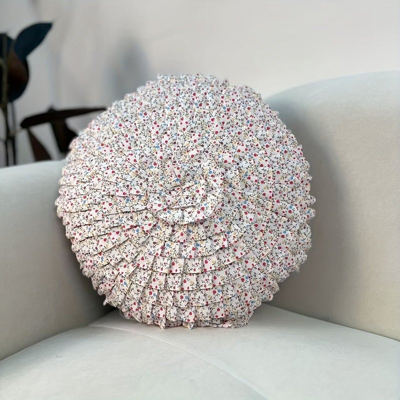 Red Iridescent Round Decorative Cushion Pillow For Home Decor - Image 5