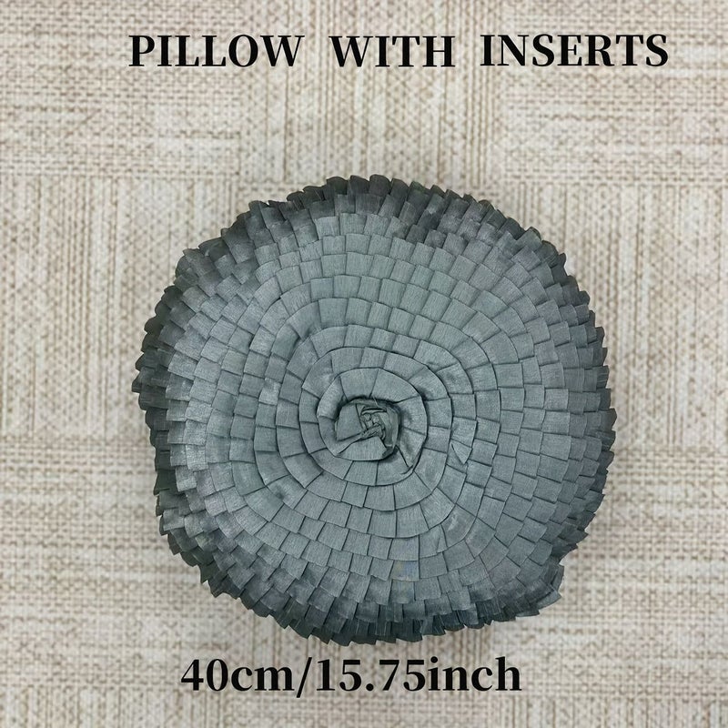 Red Iridescent Round Decorative Cushion Pillow For Home Decor - Image 3