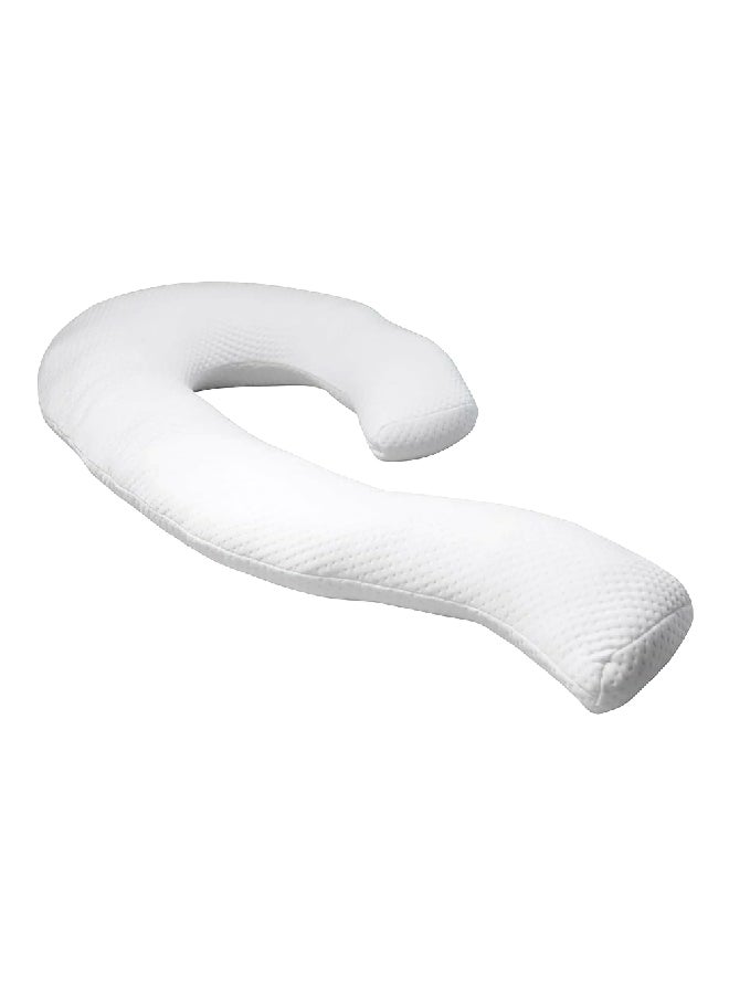 Contour Swan Shaped Ergonomic Body Pillow White 6 x 25 x 44 inch 30-820R - Image 1