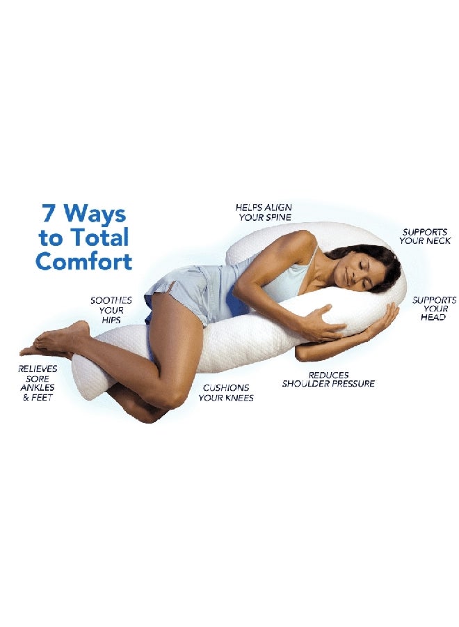 Contour Swan Shaped Ergonomic Body Pillow White 6 x 25 x 44 inch 30-820R - Image 2