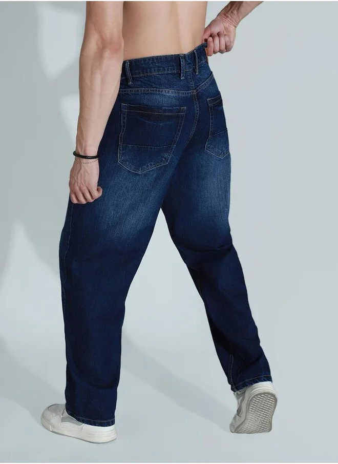 HIGH STAR Mid Rise Whiskered Regular Fit Jeans by Styli