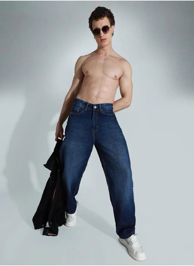 HIGH STAR Mid Rise Whiskered Regular Fit Jeans by Styli