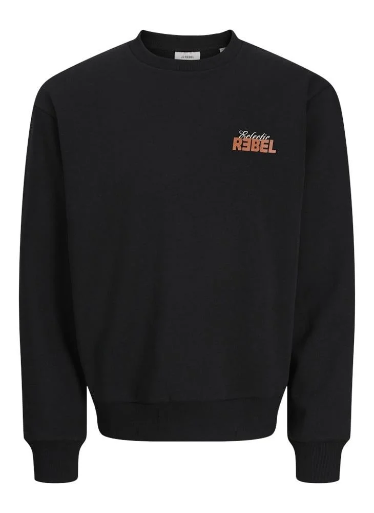 JJ Rebel  Text Print Regular Fit Crew Neck Sweatshirt for Men | Best Price UAE