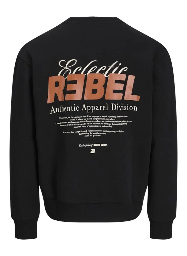 JJ Rebel  Text Print Regular Fit Crew Neck Sweatshirt for Men | Best Price UAE