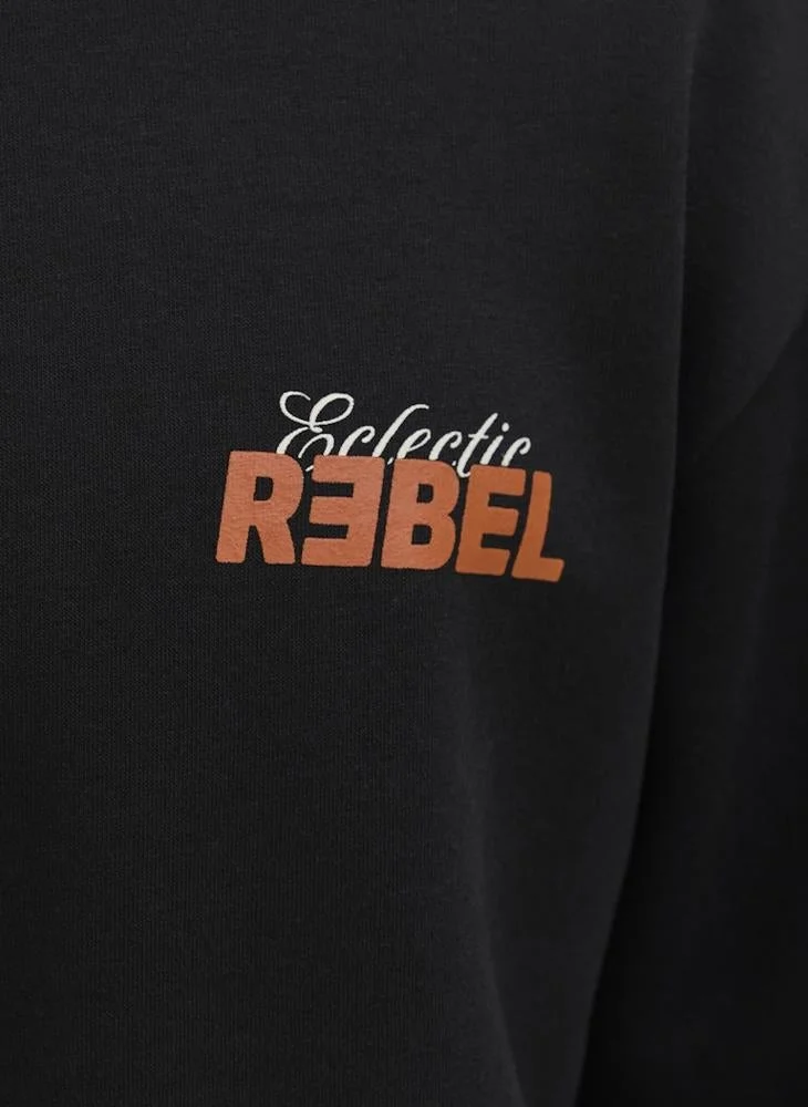 JJ Rebel  Text Print Regular Fit Crew Neck Sweatshirt for Men | Best Price UAE