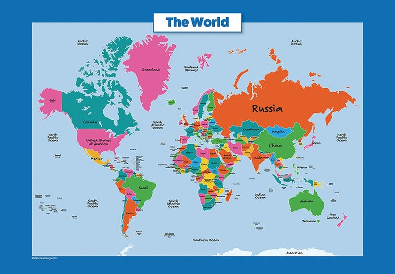 Palace Learning World Map for Kids - LAMINATED - Wall Chart Map of the World 18" x 24" - Image 1
