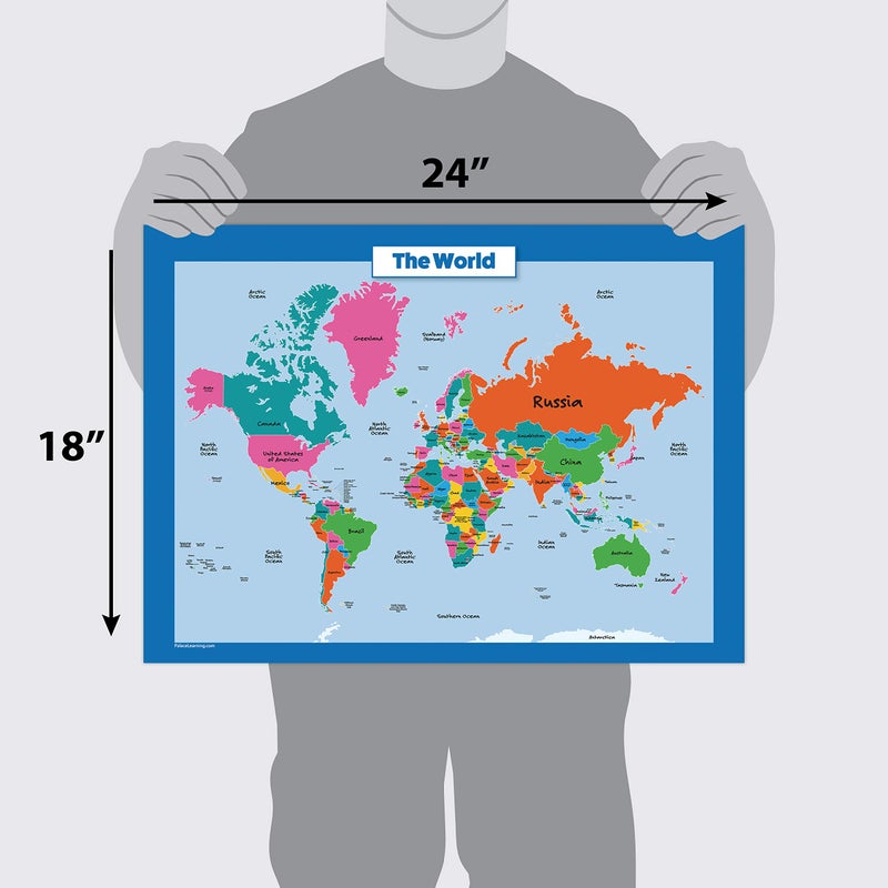 Palace Learning World Map for Kids - LAMINATED - Wall Chart Map of the World 18" x 24" - Image 5