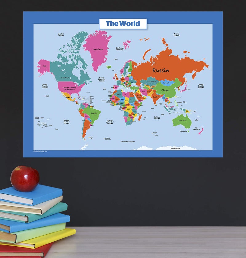 Palace Learning World Map for Kids - LAMINATED - Wall Chart Map of the World 18" x 24" - Image 4