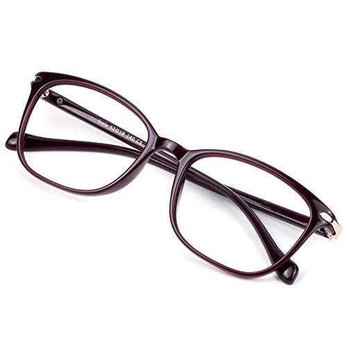 VisionGlobal Blue Light Blocking Glasses for Women/Men, Anti Eyestrain, Computer Reading, TV Glasses, Stylish Square Frame, Anti Glare - Image 1