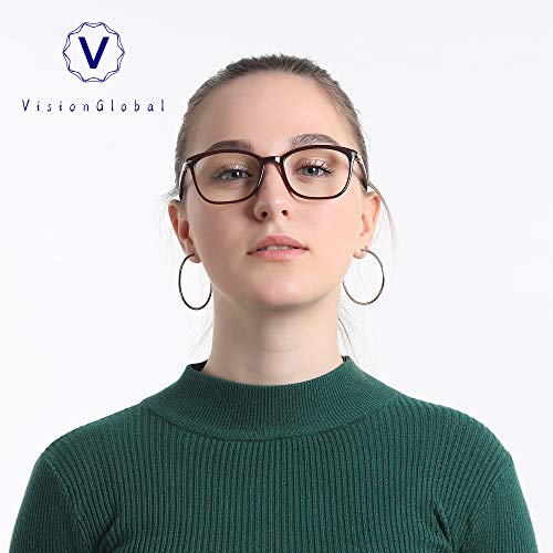VisionGlobal Blue Light Blocking Glasses for Women/Men, Anti Eyestrain, Computer Reading, TV Glasses, Stylish Square Frame, Anti Glare - Image 5