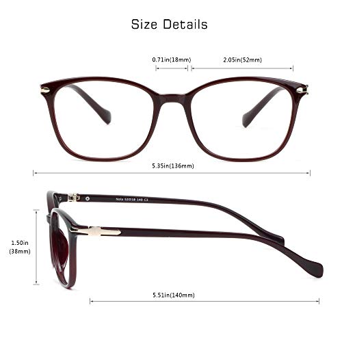 VisionGlobal Blue Light Blocking Glasses for Women/Men, Anti Eyestrain, Computer Reading, TV Glasses, Stylish Square Frame, Anti Glare - Image 3