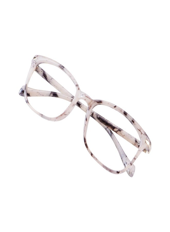 فيجن جلوبال نظارات VisionGlobal لحجب الضوء الأزرق للنساء، مضادة لإجهاد العين، مناسبة للقراءة على الكمبيوتر ومشاهدة التلفزيون، إطار مربع أنيق، مضادة للوهج (رخام، تكبير +1.50) - Image 1