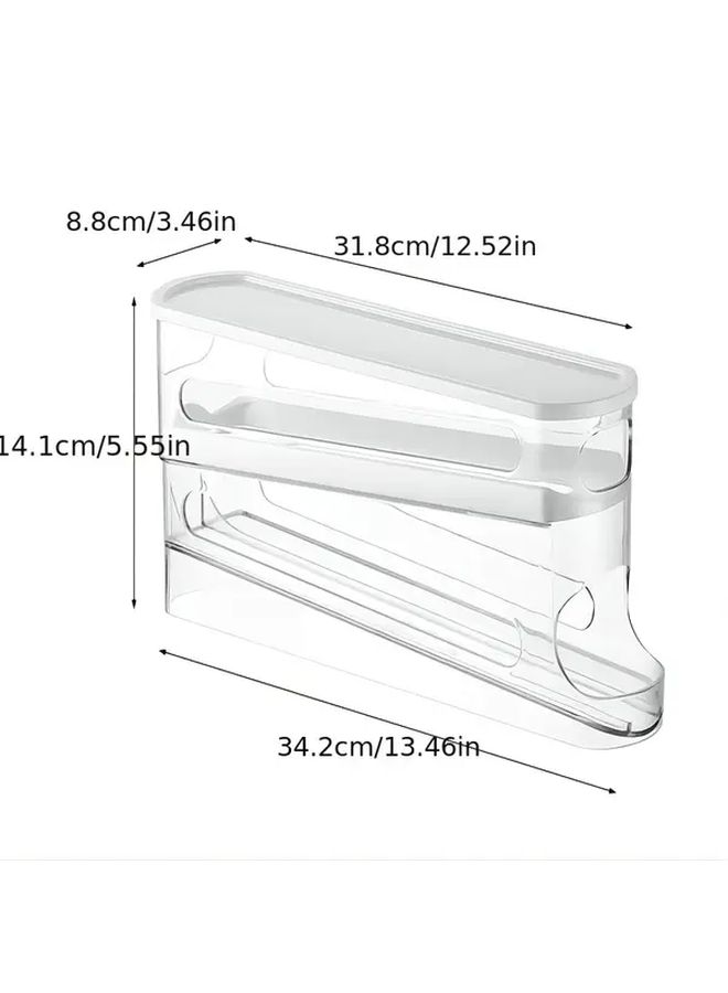 Double Layer Rolling Egg Dispenser Automatic Space Saving Storage For Fridge And Cabinets Keeps Eggs Fresh Kitchen Organization 1pc - Image 3