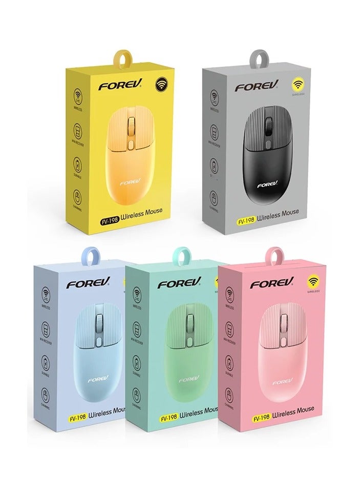 Forev FV-198 Wireless Mouse – 2.4Ghz 1600DPI 4 Buttons -10m Range | Pink - Image 4